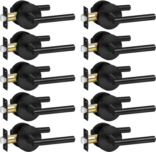 Miniatura 9 de Goldenwarm - Paquete de 1 picaporte negro inactivo de una sola cara, con tirador de puerta de extracción mate, resistente, para armario o despensa