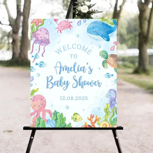 Miniatura 21 de Letrero personalizado de bienvenida para baby shower de baloncesto, letreros deportivos florales para baby shower #7h50