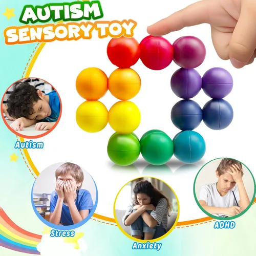 Miniatura 2 de Juguetes sensoriales para autismo Huevos de Pascua de ansiedad para niños pequeños, relleno de cesta de Pascua para niños, bola de ansiedad
