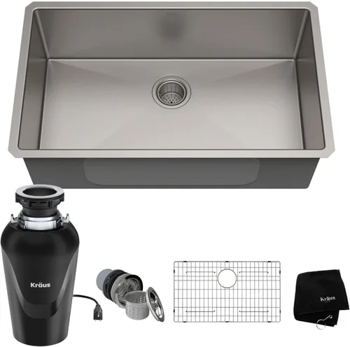 Miniatura 18 de KRAUS Standart PRO KHT300-28 - Fregadero de cocina de acero inoxidable de 28 pulgadas, calibre 16, cuenco individual de 2 agujeros, de acero