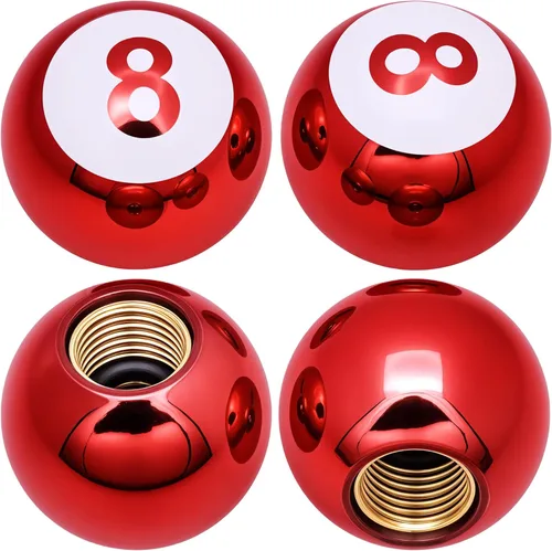 Miniatura 35 de 4 piezas tapas de vástago de válvula de neumático estilo bola 8, cubiertas universales de vástago de válvula de neumático con núcleo de cobre a