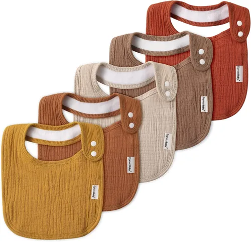 Miniatura 10 de Baberos de muselina para bebés niños y niñas, babero de muselina orgánica para bebé para babeo y dentición, baberos suaves de bandana para babeo