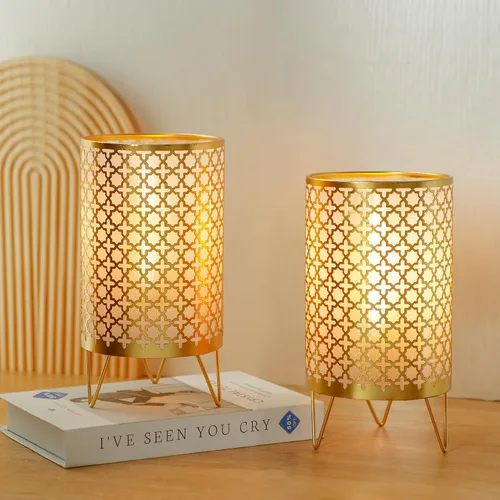 Miniatura 11 de TRIROCKS Juego de 2 lámparas de mesa con pilas de 19 cm de alto, lámparas inalámbricas decorativas con foco LED para hogar, sala de estar, bodas