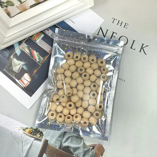 Miniatura 5 de Bolsas holográficas de 4 x 6 pulgadas, 100 bolsas resellables con cierre de mylar con patrón de estrellas para almacenamiento de alimentos