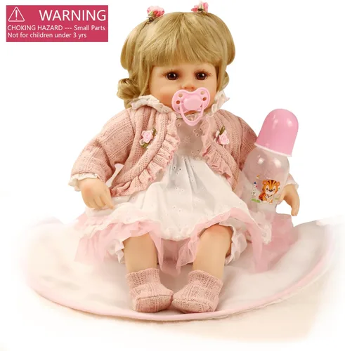 Miniatura 2 de Muñecas de bebé realistas realistas para niña, vinilo de silicona de 16 pulgadas, renacido, vida recién nacida como una niña pequeña en cuerpo suave
