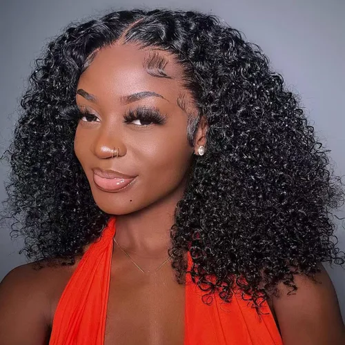 Miniatura 13 de Pelucas de Raya en V Rizadas con Forma de V para Mujeres Negras, Sin Mechas Fuera, Mejora de Raya en U, Sin Pegamento, Peluca Completa con Clip