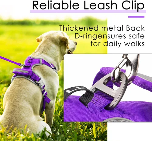 Miniatura 3 de ThinkPet Arnés deportivo transpirable, antitirones para perro, con asa, arnés reflectante y ajustable para perros medianos o grandes, clip trasero