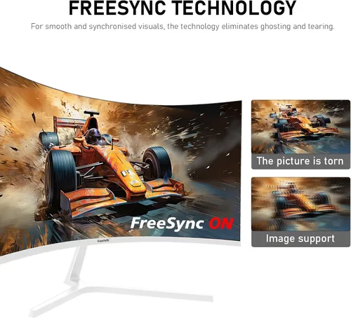 Miniatura 3 de Gawfolk 27 Pulgadas Pantalla de PC para Computadora, Monitor Curvo para Juegos de 280Hz, FHD 1080p 1ms, FreeSync, 98% sRGB, Ángulo de Vista de 178°