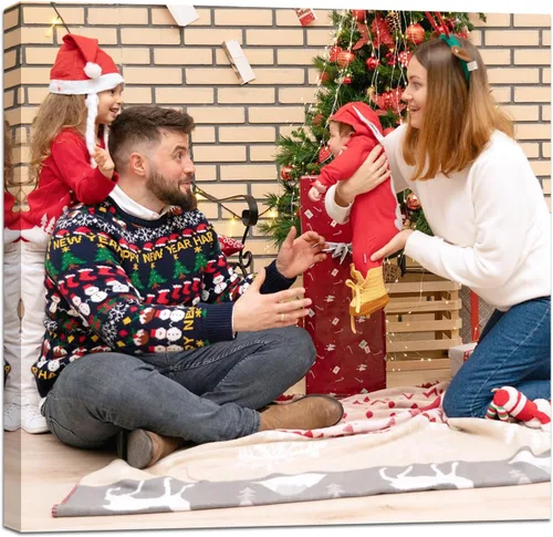 Miniatura 14 de GagetElec Foto personalizada al lienzo, impresiones en lienzo personalizadas con tus fotos (6 x 8 pulgadas enmarcadas), regalos de Navidad