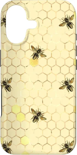 Miniatura 32 de Funda con estampado floral de abeja para iPhone 16 color amarillo miel