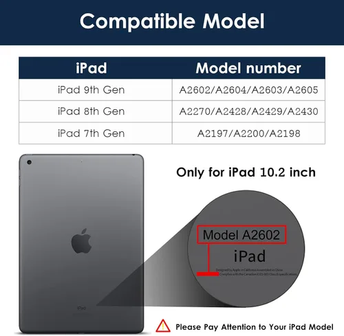Miniatura 2 de DTTO Protector de pantalla compatible con iPad de 9ª/8ª/7ª generación de 10.2 pulgadas (2021/2020/2019), película de vidrio templado de dureza 9H