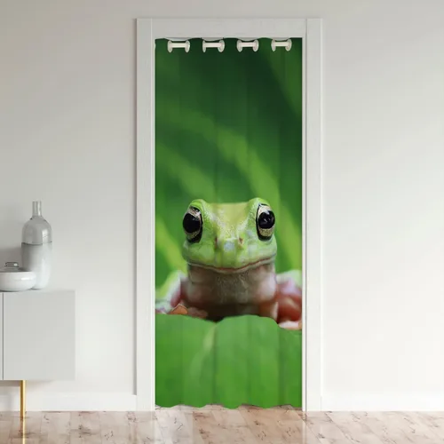Miniatura 9 de Cortina de puerta de armario con estampado de patas de oso para dormitorio, niños, naturaleza, vida silvestre, cabeza de oso, cortina de puerta