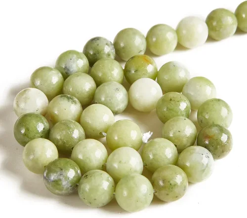 Miniatura 2 de 45 piezas 8mm Cuentas de jade chino cuentas de piedras preciosas naturales cuentas redondas sueltas para hacer joyas