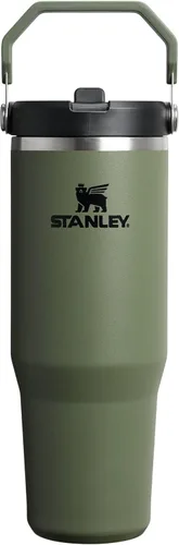 Miniatura 76 de Stanley IceFlow - Vaso con pajilla abatible con asa, de 20 onzas, tapa giratoria y popote abatible, botella de agua resistente a fugas, acero