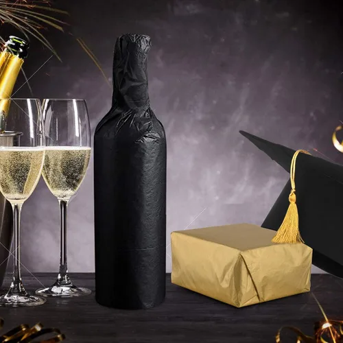 Miniatura 2 de MIAHART 50 hojas de papel de seda negro de 20 x 14 pulgadas, papel de regalo a granel, papel de regalo para decoración de graduación, fiesta