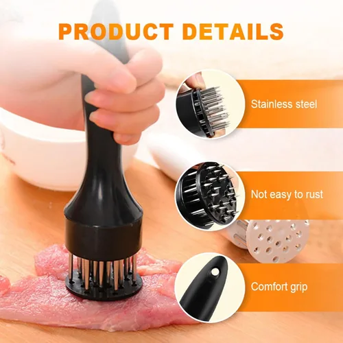 Miniatura 5 de Herramienta ablandadora de carne, herramientas de acero inoxidable para golpear carne, herramienta ablandadora de carne con acero inoxidable ultra
