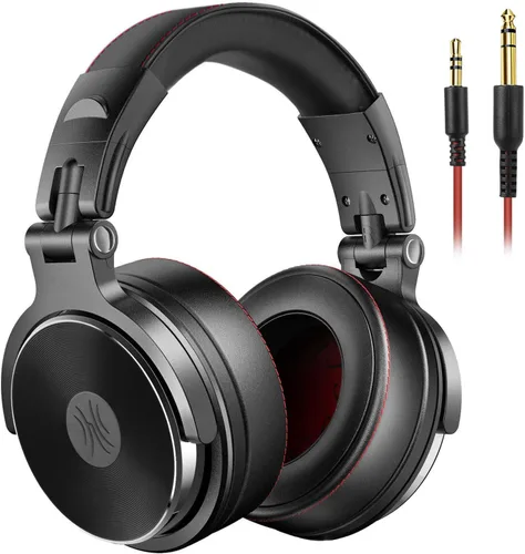 OneOdio Hi-Res Auriculares de sobreoído para monitorización y mezcla en estudio, aislamiento de sonido, almohadillas de piel de proteína, unidad de