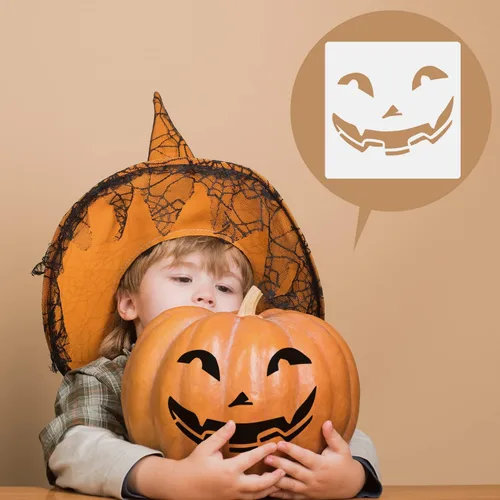 Miniatura 5 de 25 plantillas reutilizables de Halloween para dibujo de calabaza, plantillas temáticas de Halloween, plantillas temáticas de Halloween, plantilla
