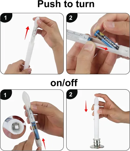 Miniatura 8 de Paquete de 2 velas cónicas sin llama con control remoto/temporizador, velas LED parpadeantes operadas por batería para ventana, candelabros falsos