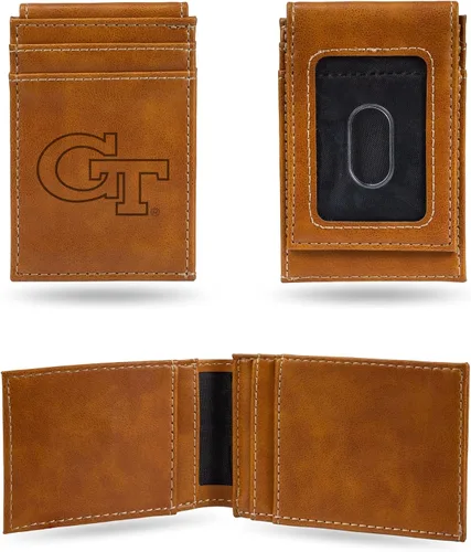 Miniatura 33 de Cartera de bolsillo frontal grabada con láser NCAA - Compacta/Cómoda/Delgada