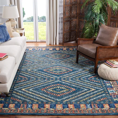 Miniatura 11 de SAFAVIEH Aspen Collection - Alfombra decorativa de 2 x 3 pies, color óxido y verde, lana bohemia hecha a mano, ideal para zonas de alto tráfico