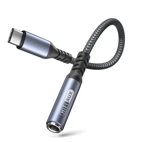 Adaptador de auriculares USB C, adaptador de audio USB C a 0.138 in USB tipo C a cable auxiliar compatible con iPhone 17, 16, 15, Samsung Galaxy S24