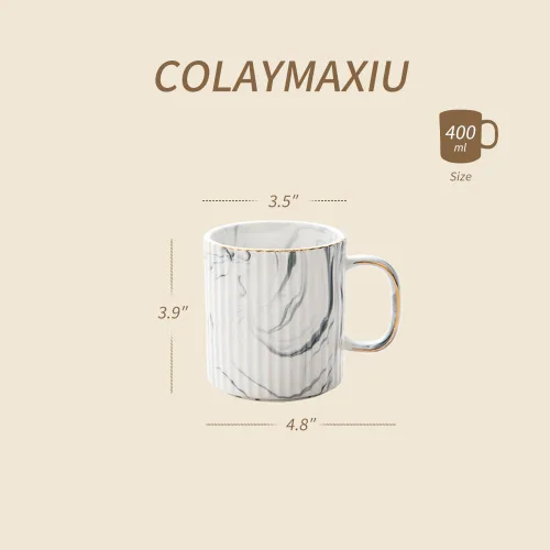 Miniatura 2 de Juego de 6 tazas de café de 14 onzas a 13.5 fl oz, tazas apilables, con patrones de textura, taza de cerámica para hombres y mujeres, apto para café
