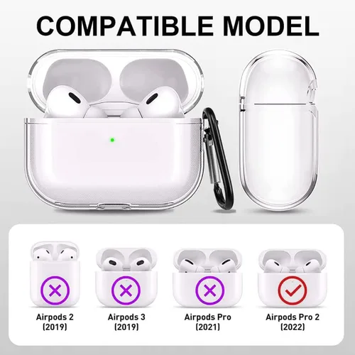 Miniatura 4 de Funda personalizada para Spotify compatible con AirPods Pro 3/Pro 2/Pro/1/2/3 con llavero, cubierta transparente de canción musical personalizada