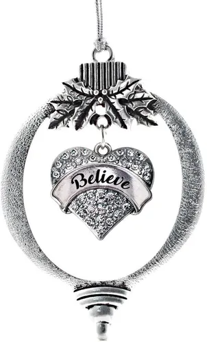 Miniatura 47 de Inspired Silver - Red Merry - Adorno de Navidad plateado - Adorno de árbol de Navidad con dije de corazón con circonita cúbica - Decoración colgante