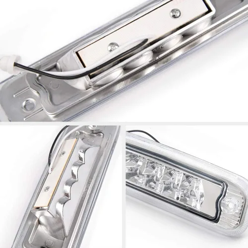 Miniatura 7 de CHEDA Tercera luz de freno 3D, compatible con Jeep Cherokee 1997-2001, lente cromada, carcasa LED, lámpara de carga trasera, barra trasera