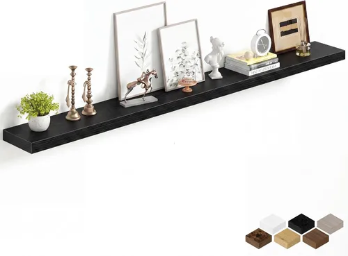 Miniatura 82 de Fun Memories Estantes flotantes de 16 pulgadas para pared, estantes de 8 pulgadas de profundidad para baño, dormitorio, cocina, montaje en pared