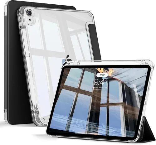 KENKE Funda transparente para iPad Air de 11 pulgadas M3/M2 (2025/2024), iPad Air de 5ª/4ª generación (2022/2020) de 10.9 pulgadas con soporte para