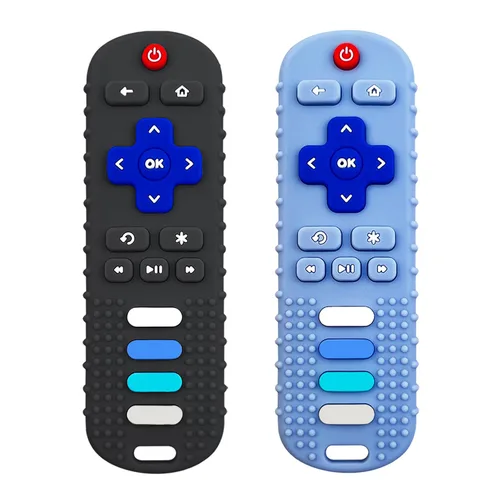 Miniatura 16 de Mordedores de silicona juguetes de dentición para bebés, mordedores con forma de control remoto de TV para bebés de 6-12-18 meses, mordedores