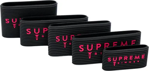 Supreme Trimmer - Pinzas de peluquero profesionales (5 piezas) bandas antideslizantes SGR50 para cortadora de pelo, agarre de peluquero