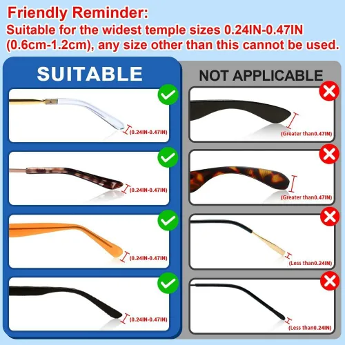 Miniatura 6 de YINGFENG 22 pares de agarres de silicona negra para gafas con caja de almacenamiento, retenedor antideslizante para gafas, gancho de silicona