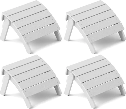Miniatura 27 de YEFU Adirondack - Juego de 2 otomanas Adirondack, reposapiés de patio, reposapiés Adirondack plegable, resistente a la intemperie para silla Gris