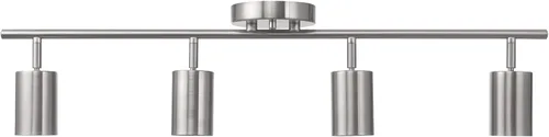 Miniatura 12 de GLOBE Electric 57011 Iluminación de riel de 4 luces, acabado blanco mate, cabezales cilíndricos ajustables, base GU10, regulable, diseño moderno