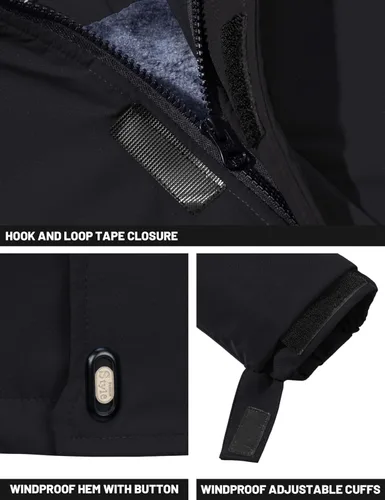 Miniatura 5 de TACVASEN Chaqueta de invierno para hombre, chaqueta de forro polar resistente al agua, chaqueta de esquí para nieve, chaqueta táctica militar