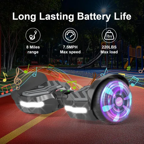 Miniatura 3 de Scooter, luces LED Bluetooth y Corlorful, potencia de rango de 7.5 mph y millas por motor dual de 250 W, regalos para niños y adultos, niñas y niños