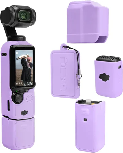 Miniatura 14 de Funda protectora para cámara DJI Osmo Pocket 3/Xtra Muse, funda de silicona suave con protección de pantalla y micrófono, ligera, antiarañazos