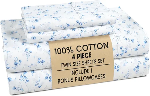 Miniatura 70 de Casa Platino Sábanas de cama individual XL, sábanas de 100 % algodón con 2 fundas de almohada, tejido percal crujiente y sensación acogedora, verde