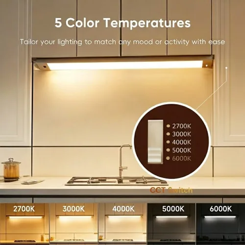 Miniatura 2 de Barra de luz LED enlazable de alto brillo de 12 pulgadas, luces de movimiento activadas por ondas manuales para cocina, hogar, habitación 5 CCT