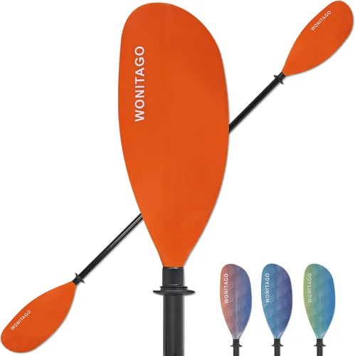 Miniatura 8 de Remo de kayak con eje de fibra de vidrio y hoja de nailon reforzado, remos de kayak ajustables, 3 piezas, 90.6-98.4 in/90-98 pulgadas, 82.7-90.6