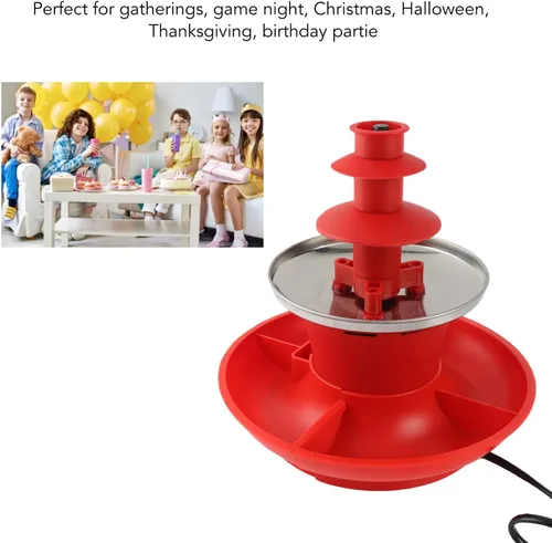 Miniatura 5 de Máquina de fuente de chocolate de tres capas, mini fondue de chocolate para derretir nostalgia desmontable, fondue de chocolate