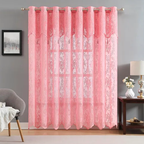 Miniatura 26 de Warm Home Designs Par de 2 paneles de cortina de encaje semitransparentes de color blanco de 54 pulgadas de ancho x 84 pulgadas de largo, cenefas