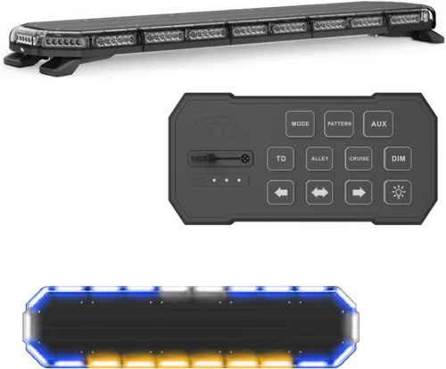 Miniatura 24 de SpeedTech Lights K-Force 47 - Barra de luz LED estroboscópica de policía de tamaño completo para montaje en techo, luces de advertencia para Verde