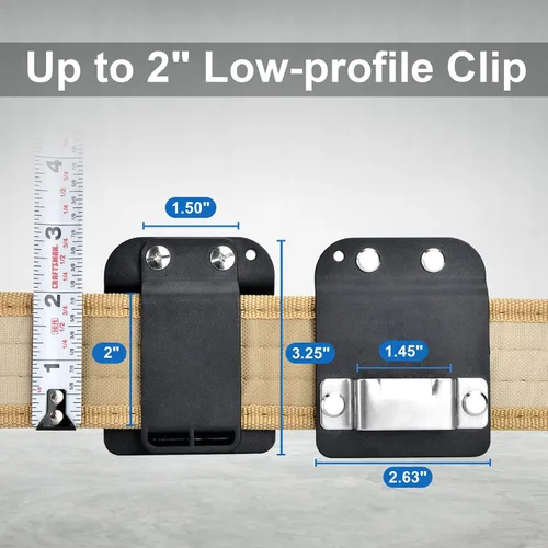 Miniatura 4 de TapeCatcher, Soporte de Cinta Métrica para Cinturón, Clip de Cinturón de Cinta Métrica de Perfil Bajo, Se Adapta a Cinturón de Herramientas de hasta