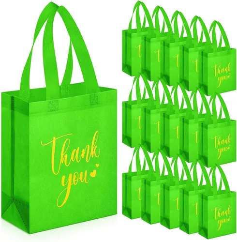 Miniatura 16 de Sweetude 30 Bolsas de Regalo de Agradecimiento con Asas a Granel Bolsa de Dulces Reutilizable No Tejida Plegable Bolso de Mano para Regalos