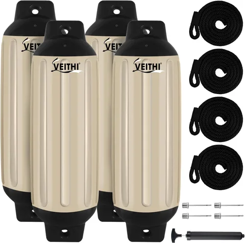 Juego de 4 guardabarros para barco de 4.5/5.5/6.5/8.5/10/16 pulgadas, parachoques de vinilo con ojos gemelos acanalados, parachoques para barco para