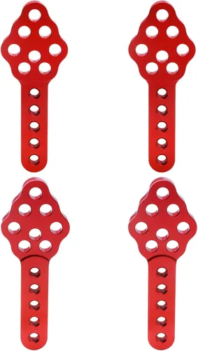 2 pares de soportes de amortiguador de coche RC CNC metal ajustable altura ángulo soporte para Axial SCX10 90046 D90 D110 1:10th RC Crawler Car Rojo